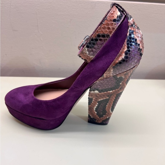 MADE IN ITALY SEBASTIAN Purple Snakeskin Women's Heels real python leather - Picture 2 of 14
